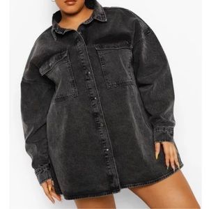 Boohoo black denim dress